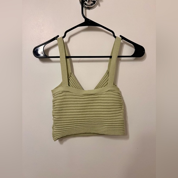 Princess Polly Light Green Knit Crop Tank Top XS/S - Picture 3 of 4